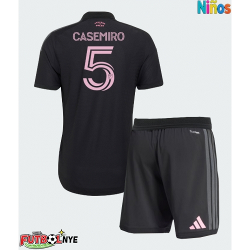 Camiseta Inter Miami Casemiro #5 Visitante Equipación para niños 2026-27 manga corta (+ pantalones cortos)